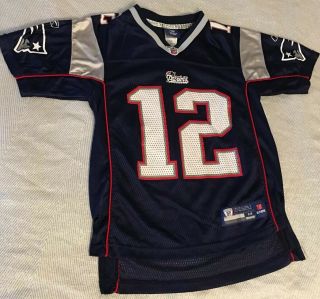 Tom Brady England Patriots 12 Jersey Kids Size Medium Reebok Nfl Player