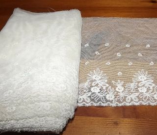 Vintage Linen Lace Crochet Trim Edging Border Off White 4 X 120