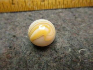 Vintage Marble/akro Agate 2 Color Corkscrew/beauty/wet Mint/0.  62 " /yellow - White