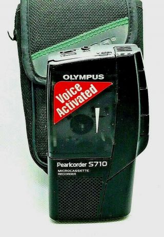 Olympus Pearlcorder S710 Microcassette Recorder Voice Activated Black