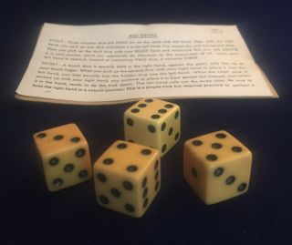 Vintage Magic Trick " Red Devils " Vanishing Dice Effect With Instructions 1950 