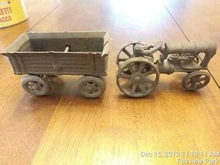 Antique Cast Iron Arcade Tractor And Farm Wagon Vintage Cast Iron Farm Equipment