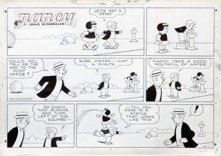 Ernie Bushmiller Artwork For Nancy Sunday Comic Strip November 143753