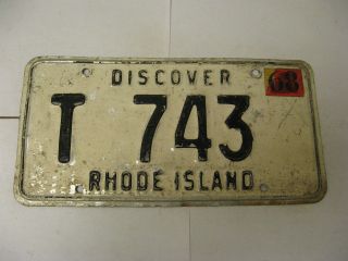 1968 68 Rhode Island Ri License Plate T 743