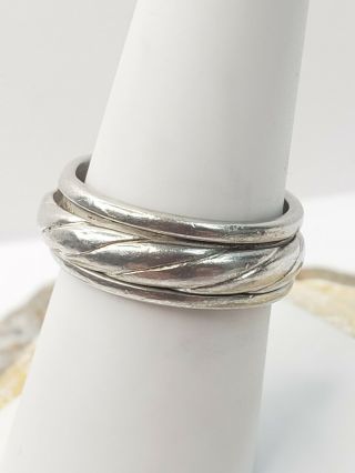 Vintage Sterling Silver 925 Spinner Band Ring Sz 7 (7.  2 G)