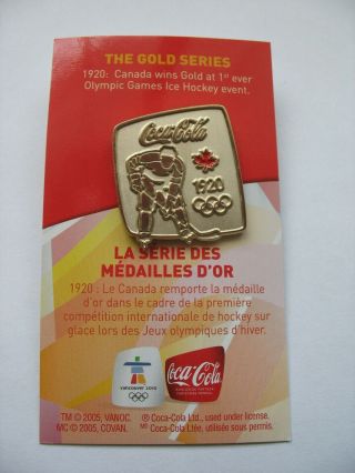 2010 Vancouver Olympics Lapel Pin - Coca Cola - The Gold Series - 1920