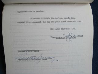 Typed Contract Signed By Loretta Young For 
