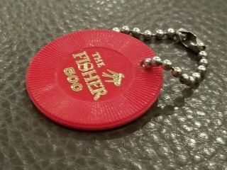 Vintage 1960s Fisher 500 Stereo Receiver Keychain Poker Chip Promo 2
