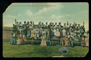 1908 Westminster,  Md - Watching A Baseball Game At Western Md College Postcard