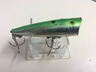 Vintage Texas Fishing Lure Pico Pop Topwater Green Back Gold Belly