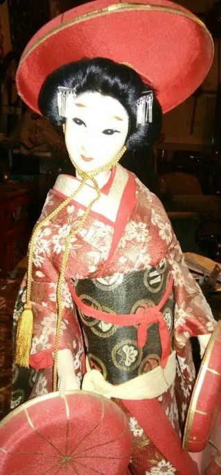 Vintage Geisha Doll Figurine - Nishi & Co.  - Japan - 24”
