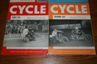 4 Motorcycle Cycle Magazines 1950s