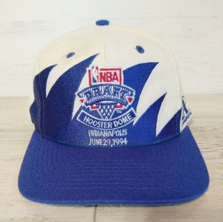 Vintage 90s Nba Draft Logo Athletic Sharktooth Snapback Hat Hoosier Dome