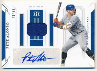 Pete Alonso 2019 National Treasures Rc Autograph Mets Jersey Auto Sp 23/99 $225