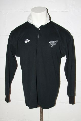 Vtg Canterbury Of Zealand All Blacks The Invincibles Rugby Jersey Shirt Sz L