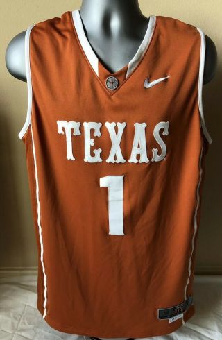 Nike Elite University Of Texas Longhorns Orange Basketball Jersey M,  2 Euc 1