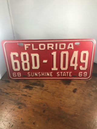 1968 - 1969 Florida License Plate
