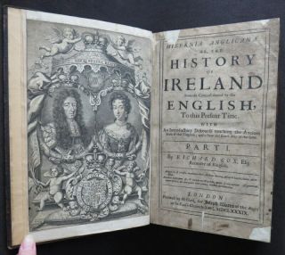 HISTORY IRELAND 1689 - 90 HIBERNIA ANGLICANA Map COX 2v CONQUEST ENGLISH Charles 3