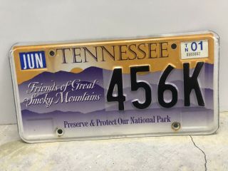 2001 Tennessee License Plate (friends Of The Great Smoky Mountains)