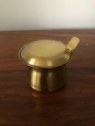 Vintage Gulf Air Brass Cooking Pot And Spoon Unboxed