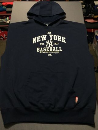 Majestic York Yankees Therma Base Hoodie Sweatshirt Sz 2xl Xxl Vintage 2010