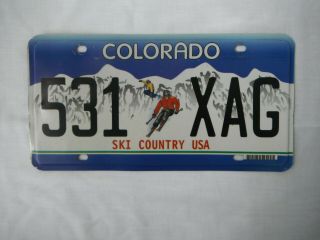 2000 Colorado Ski Country License Plate Tag