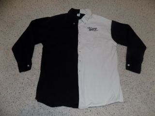 Cool Mens Xl Victory Motorcycles Usa Black & White 1 Pocket Button Down Shirt