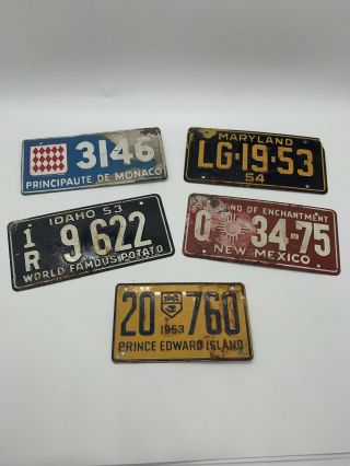 Vintage 1953 Jersey General Mills Wheaties Cereal Bicycle License Plates (5)