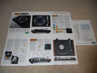 Sansui Sr929 Turntable Brochure,  7 Pg,  Specs,  Info,  Articles And Pictures