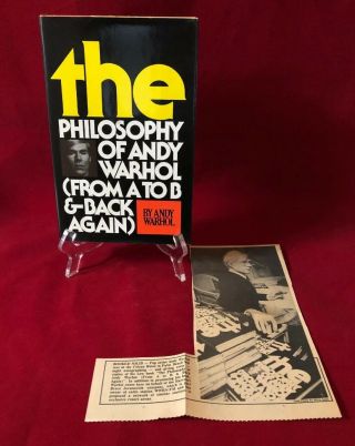 1975 Signed The Philosophy Of Andy Warhol Book Hand Drawn Soup Can Palm Beach