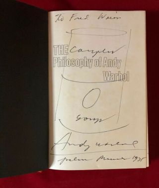1975 Signed The Philosophy of Andy Warhol Book Hand Drawn Soup Can Palm Beach 2