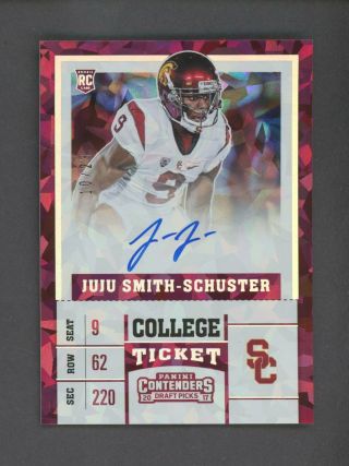 2017 Contenders Cracked Ice College Ticket Juju Smith - Schuster Rc Auto /23