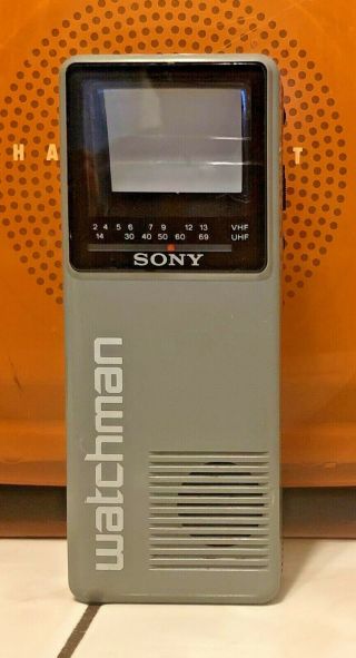 Vintage Sony Watchman Fd - 10a Handheld B&w Tv (not)