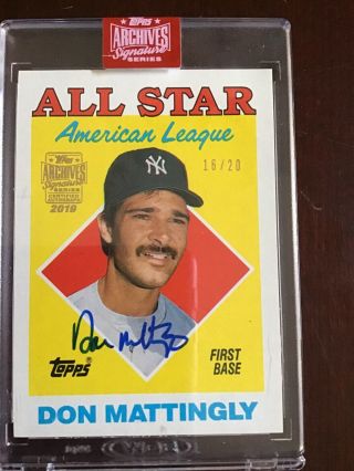 2019 Topps Archives Signature Series Retired Edition Don Mattingly 16/20