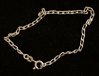 Vtg Italy Sterling Silver 925 Chain Bracelet Marked 7 " A004