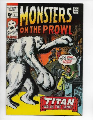Vintage Marvel Comics Monsters On The Prowl 11 Jun.  1972