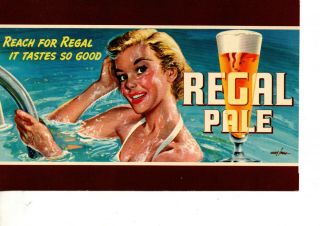 Vintage Beer Advertising Postcard Regal Pale Beer 1940 