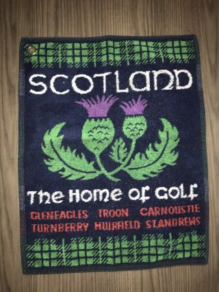 Golf Towel - The Old Course St Andrews Scotland Vintage Collectible Black Green