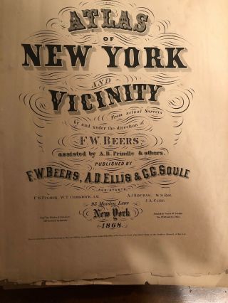 1868 Atlas Of York And Vicinity