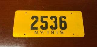Orange Black Ny Empire State 1915 Wooden License Plate 2536