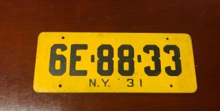 Orange Black Ny Empire State 1931 Wooden License Plate 6e8833