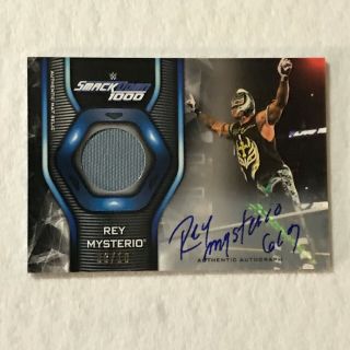 Rey Mysterio 2019 Wwe Topps Smack Down Autograph Mat Relic Parallel 6/10 Sp Auto