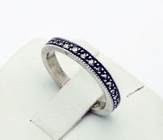 Vintage Judith Jack Marcasite Band Ring In Sterling Silver Size 7.  75
