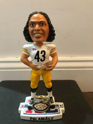 Troy Polamalu Pittsburgh Steelers Bowl Xl Champions Ring Bobblehead