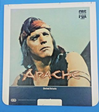 Apache Ced Video Disk Burt Lancaster Jean Peters Cbs / Fox 1982 Euc