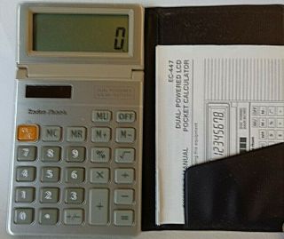 Vintage Radio Shack Ec - 447 Dual - Powered Lcd Pocket Calculator W/instructions