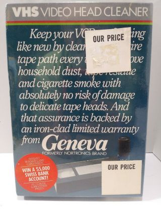 Vintage 1985 Geneva Video Head Cleaner Vhs Vcr