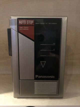 Panasonic Rq - 345 Mini Cassette Recorder Auto Stop/one Touch Recording - Excellen