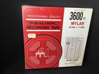 Realistic Recording Tape 3600 Ft.  0.  5 Mil 7” Reel No.  44 - 766a
