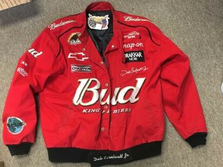 Authentic Budweiser Dale Earnhardt Jr.  Nascar Racing Jacket Jeff Hamilton Xl